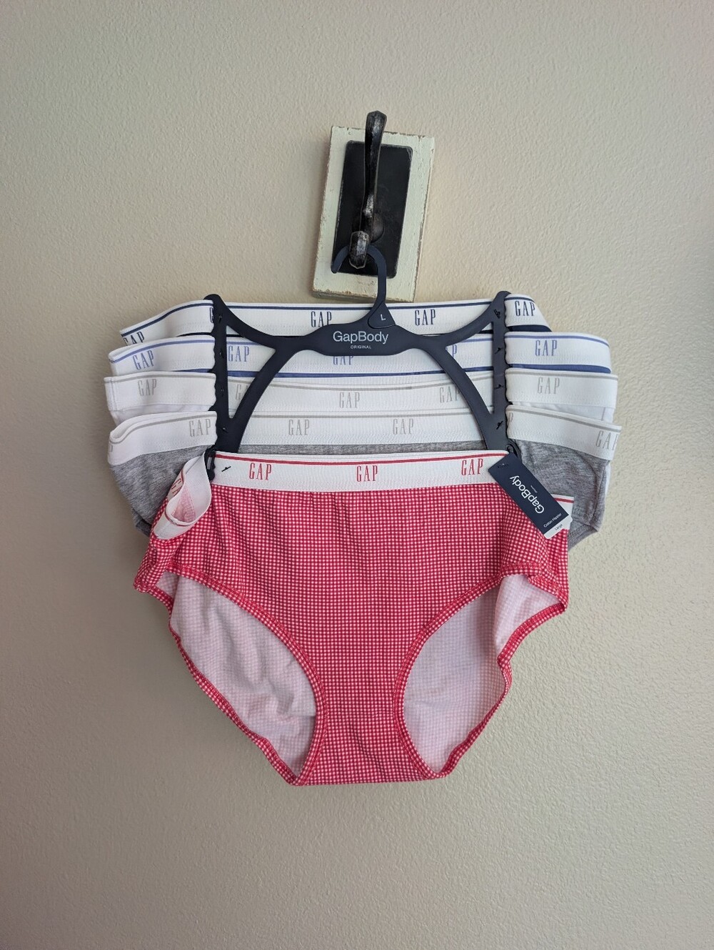Gap Body Women's Underwear Panties Cotton Hipster Set of 5 Red White Blue Large